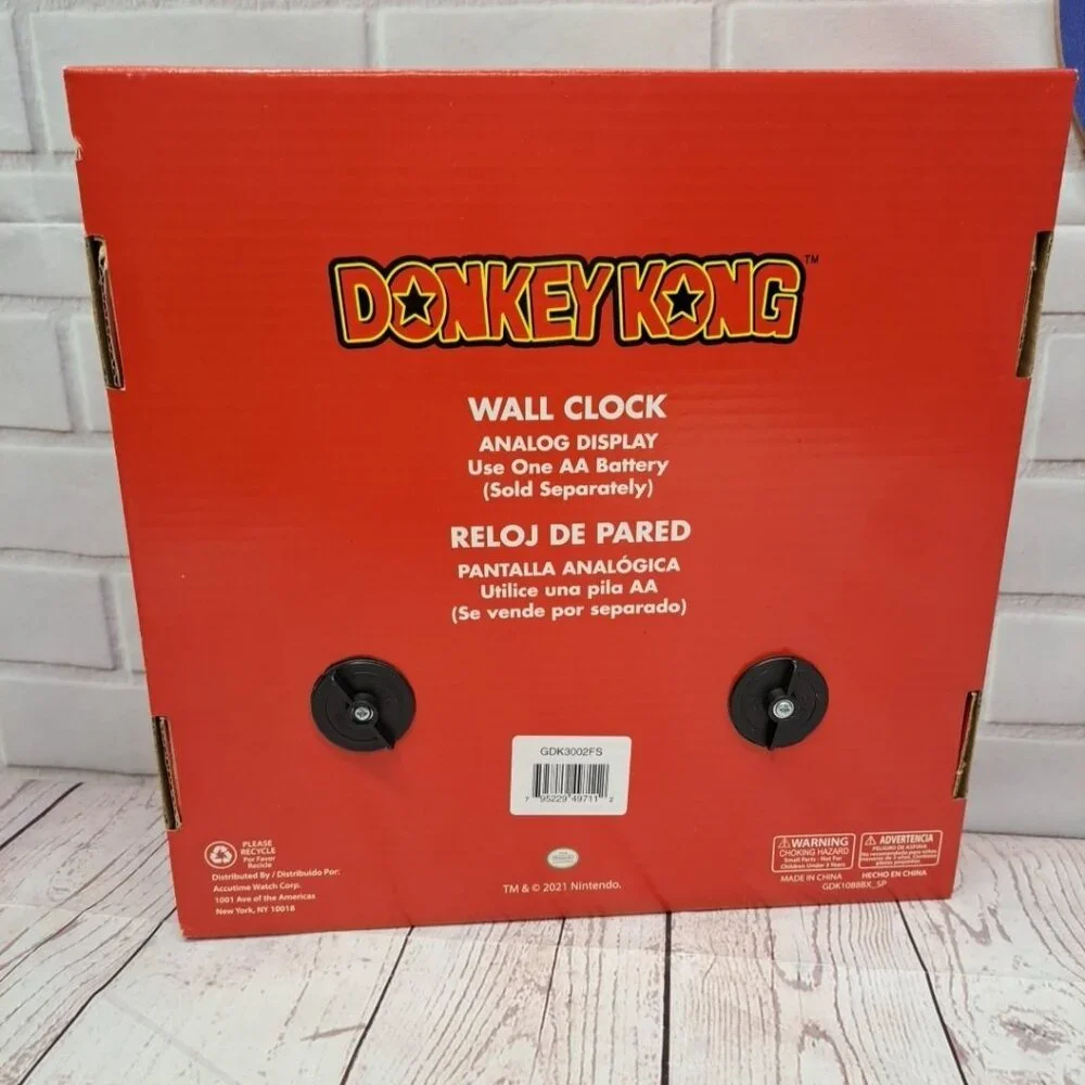 Accutime Nintendo Donkey Kong Wall Clock Office Home Wall Decor 10in